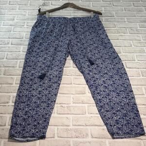 Hatley‎ Viscose Lounge Pants Women's Size L Navy White